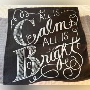 20x20” Pottery Barn Charcoal and Ivory Holiday Throw Pillow Cover